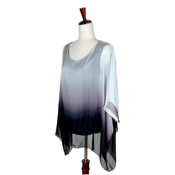 Women's Dressy Silk Blouse Flowy Made in Italy by Bella Amore One Size NWT - Picture 2 of 6